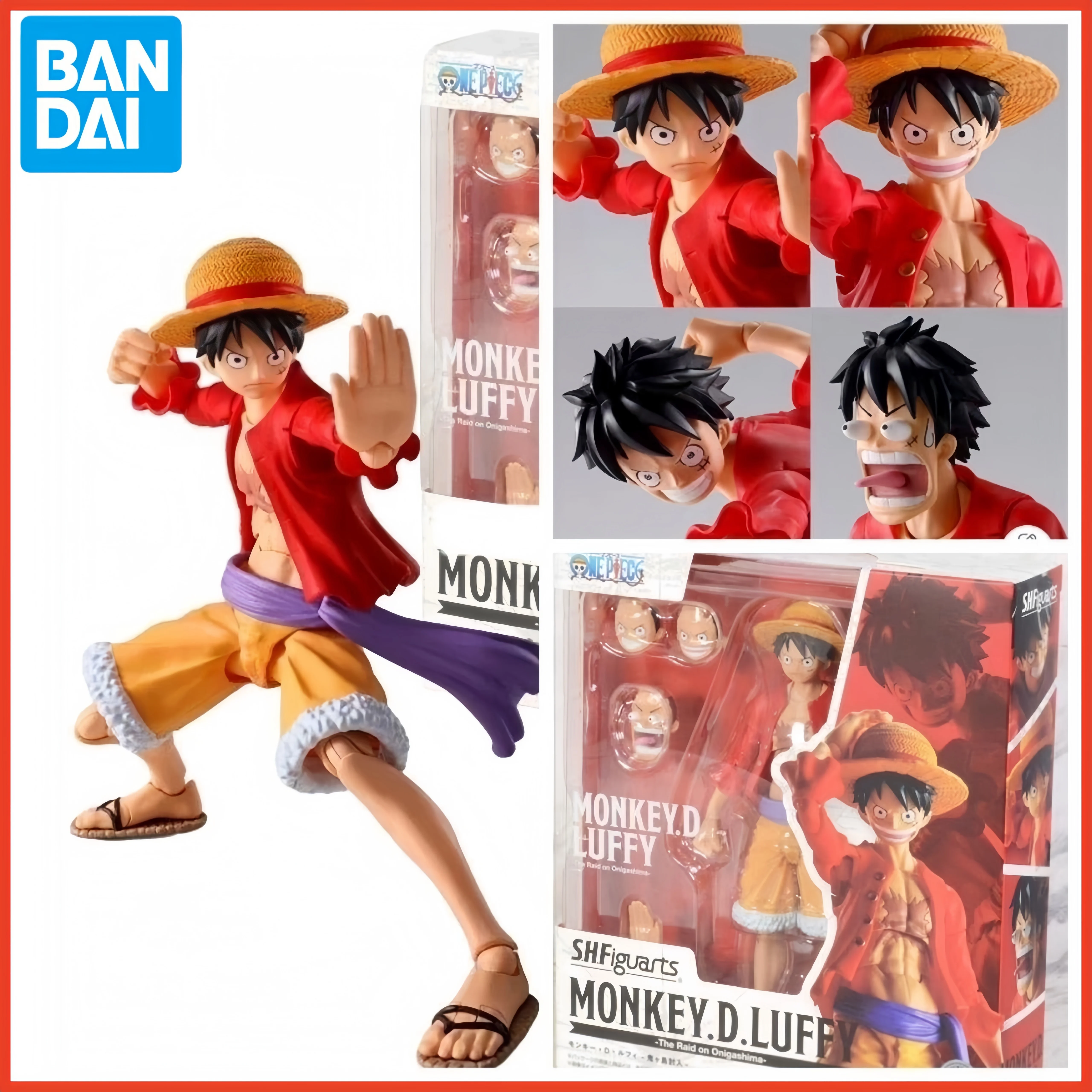 

Bandai 100 Genuine Shf Monkey D Luffy Action Figure One Piece Anime Model Kit The Raid On Onigashima Collectible For Anime Fans