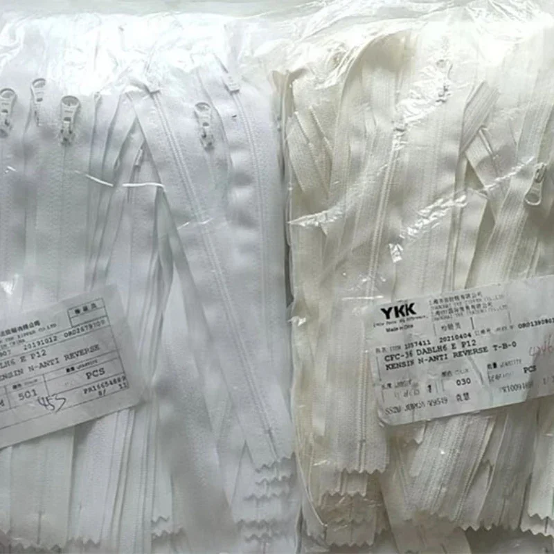 

50 шт./лот 3 # 20 см 23 см обратная молния Ykk белая нейлоновая катушка закрытый конец платье юбка карманные брюки маленькая сумка швейные аксессуары