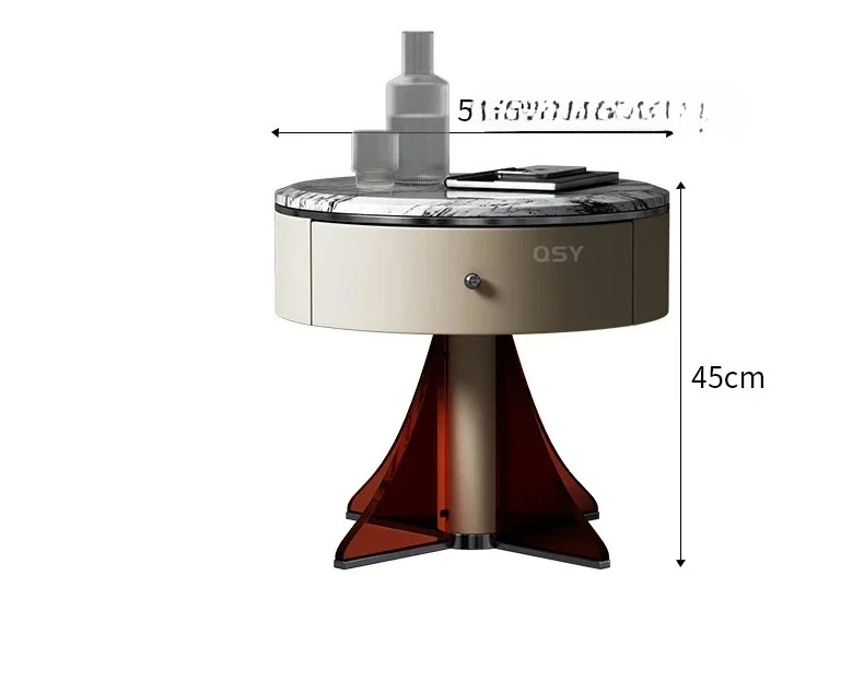 

Light Luxury Natural Marble Bedside Table Simple Corner Bedroom Bedside Cabinet Household Locker