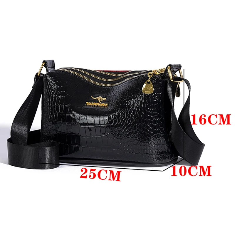 3 Layers Women Handbag Purses Luxury Designer Patent Leather Shoulder Messenger Crossbody Bags For Female Vintage Sac A Main New