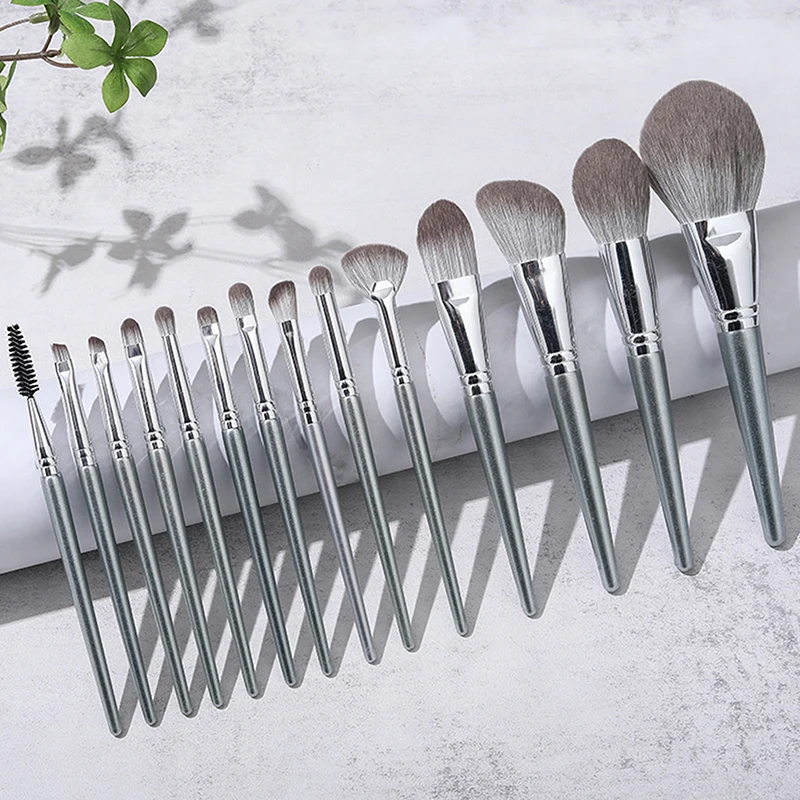 14Pcs Soft Cosmetic Makeup Brush Set Eyeshadow Eyebrow Highlight Lip Brushes Multifunctional For Face Eye Makeup Beginner Tools