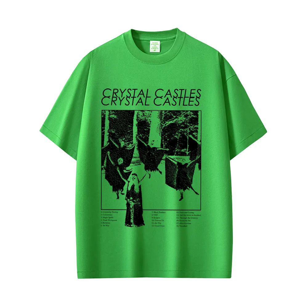 Crystal Castles Band T-shirt Men's Hip Hop Rock Oversized Short