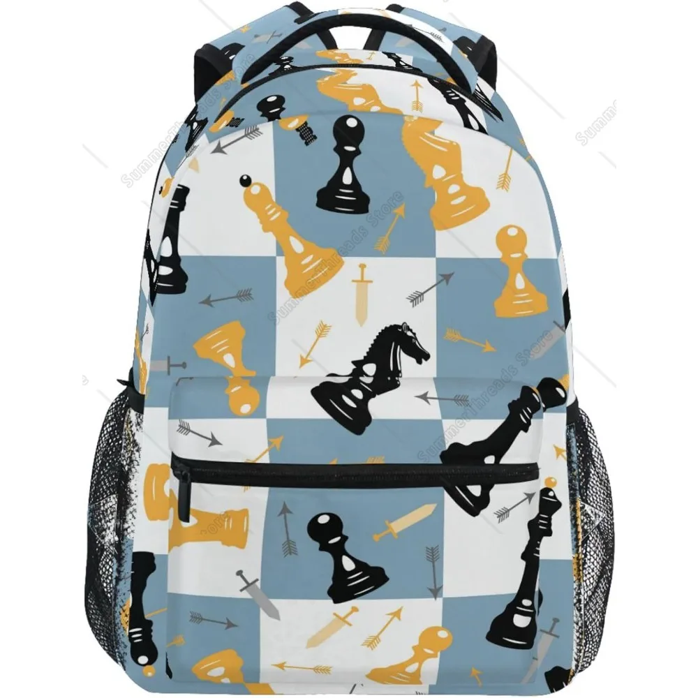 Nowy semestr wyróżnia! Plecak Szachownica i Broń, Motyw Średniowieczny, Wyrazista Torba dla Fanów Przygód