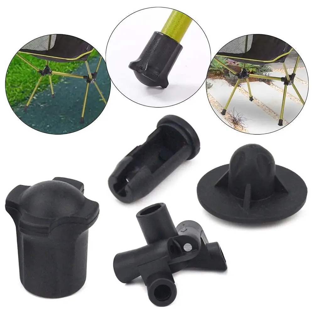 1Set aksesoris kursi berkemah, penutup kaki kursi bulan Anti-slip Plug konektor penutup kaki tahan aus dapat dilepas