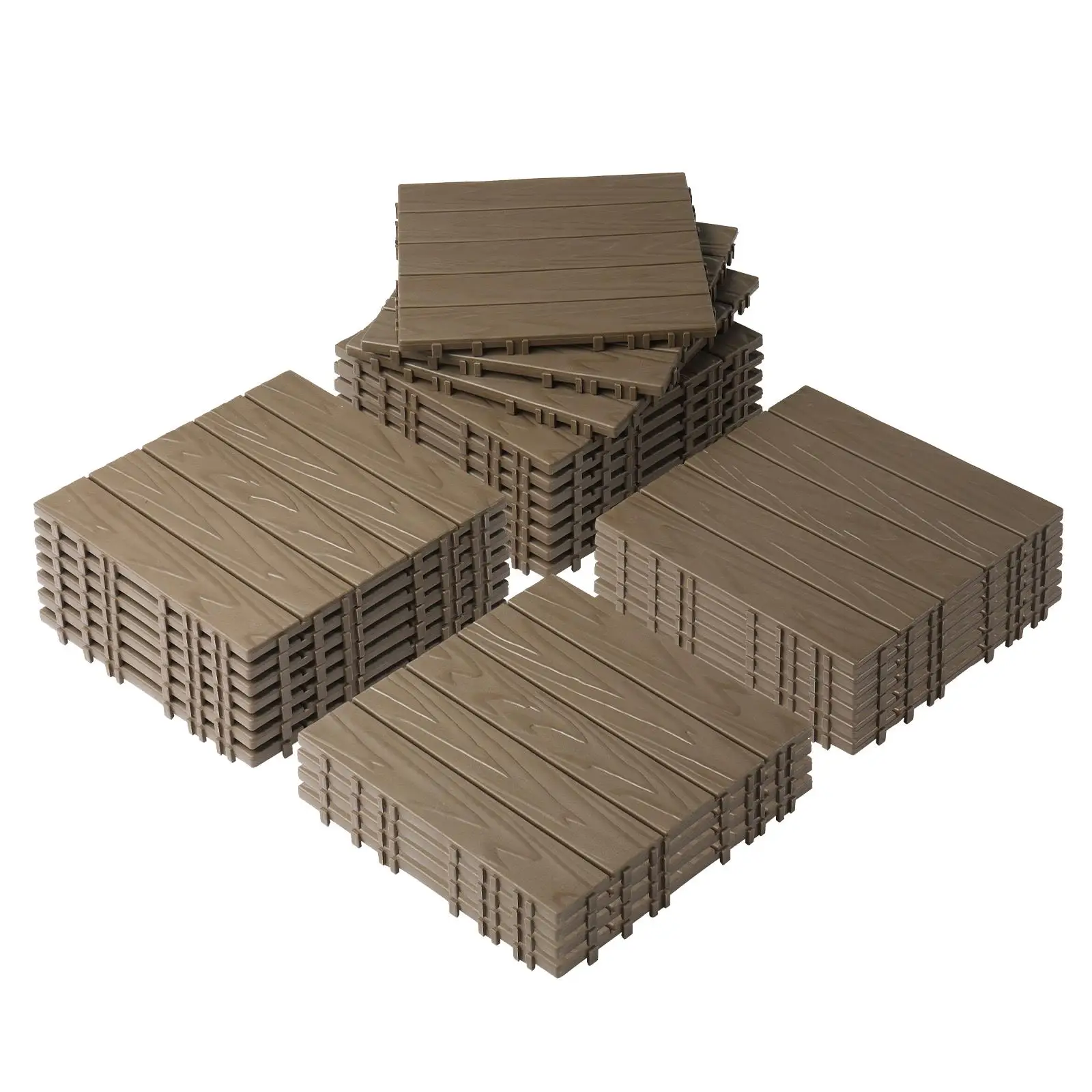 27 Pack Plastic Interlocking Deck Tiles, 11.8x11.8 Waterproof Flooring for indoor /Outdoor, Ideal for Patio, Poolside, Balcony &