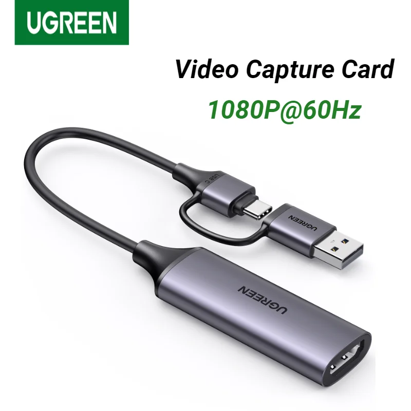 

UGREEN HDMI Video Capture Card 1080P@60Hz HDMI to USB Type C Video Grabber Box for PC Computer Camera Live Streaming Record