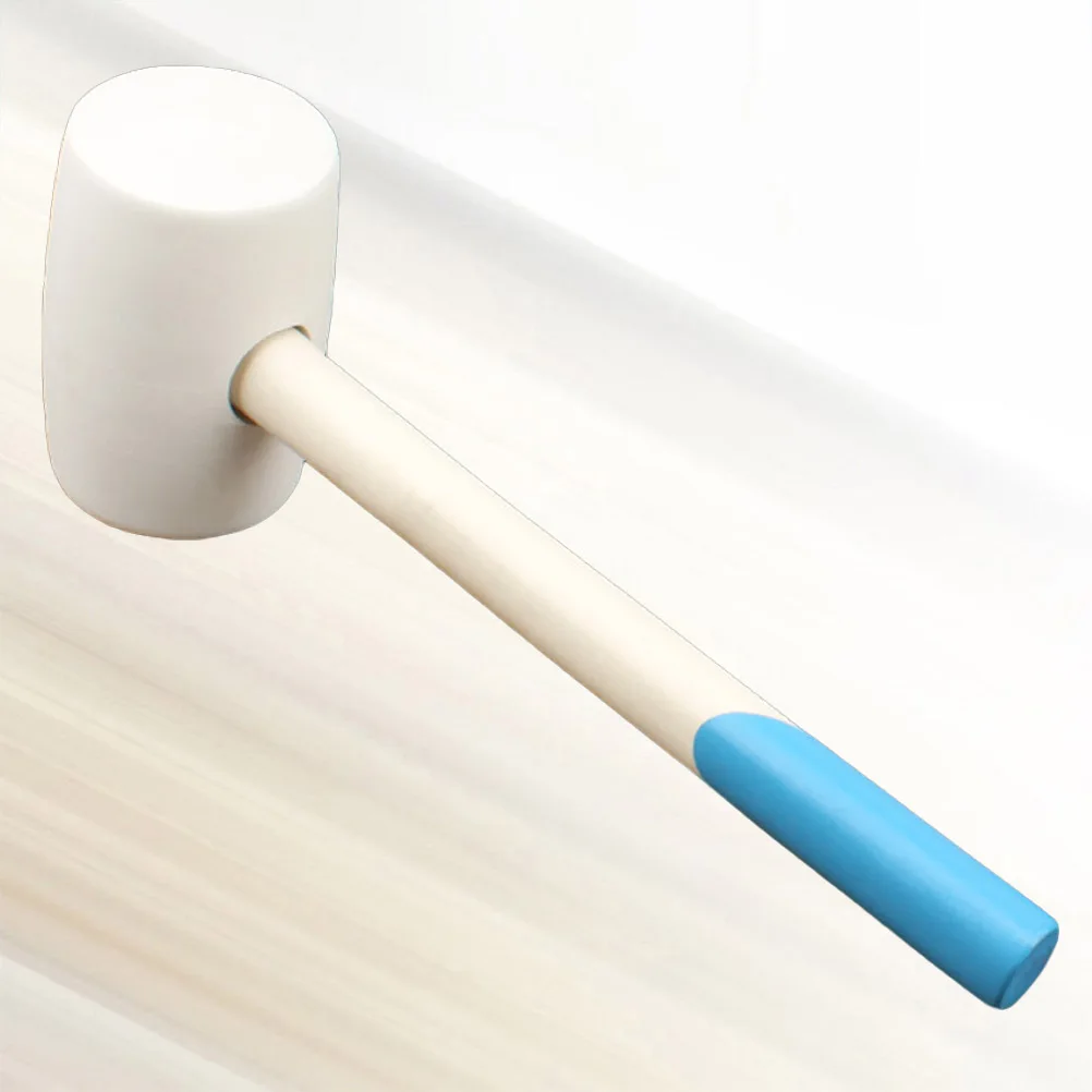 

Rubber Hammer Tile Tool Wooden Handle Shockproof Durable Fiber Ball For Tile Installation Home Renovation Non Slip Grip