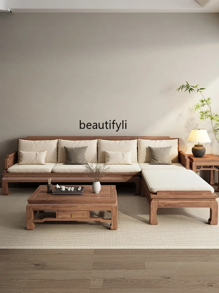 South American walnut new Chinese solid wood sofa concubine collapse corner combination household living room