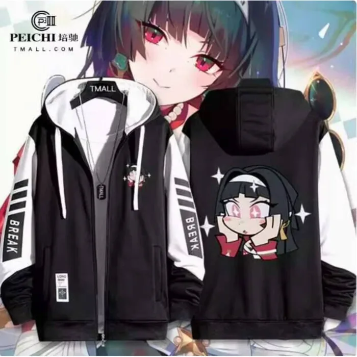 

Anime Zenless Zone Zero Evelyn Chevalier Hooded Hoodie Cosplay Autumn Winter Men Women Coat Loose Jacket Tops anime