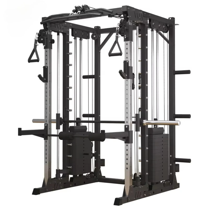 Kommerzielle Multifunktions-Smith-Maschine Power Rack Dual Pulley System Squat Rack Multi-Gym Smith Machine