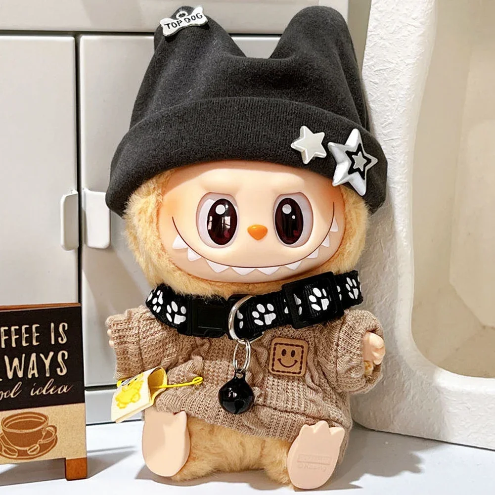 17cm Mini Plush Doll'S Clothes Outfit Accessories For Korea Kpop Exo Labubu Idol super cute sweater hat set Clothing Gift