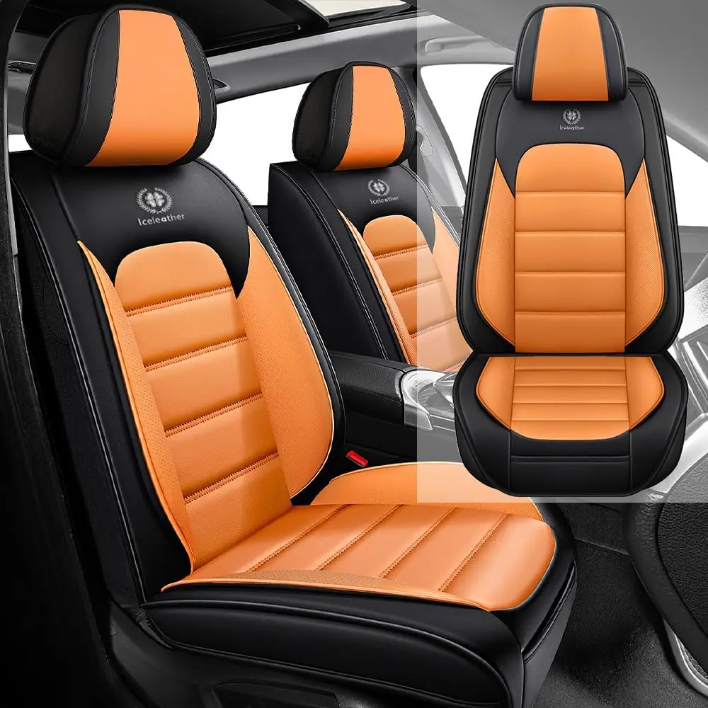 

Front Car Seat Cover for Mazda CX-5 2002-2025, Airbag Compatible and Easy to Install (Black & Orange/Standard Style)