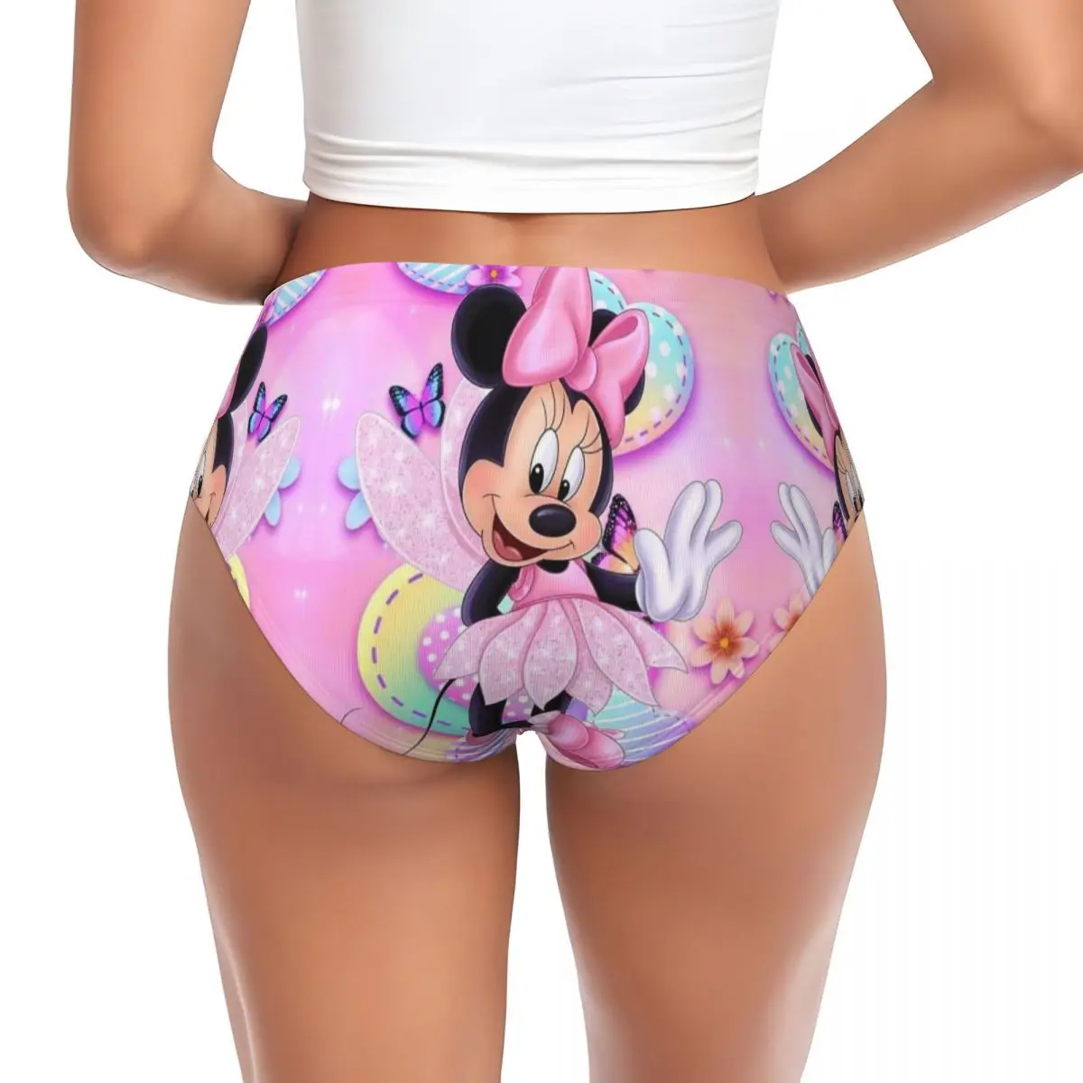 Custom Women\'s Cartoon Cute Kawaii Mickey Mouse Minnie Panties Comfort Briefs Underwear