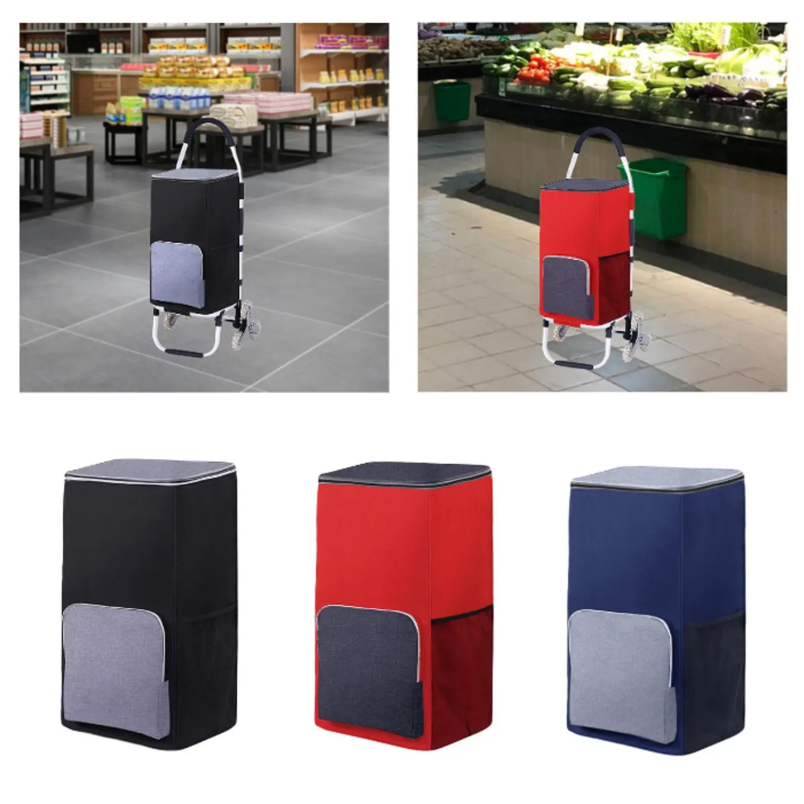 Сумка для тележки для покупок, сменная сумка для тележки, водонепроницаемая складная сумка для ручных грузовиков, многоразовая термосумка для охлаждения, ткань Оксфорд