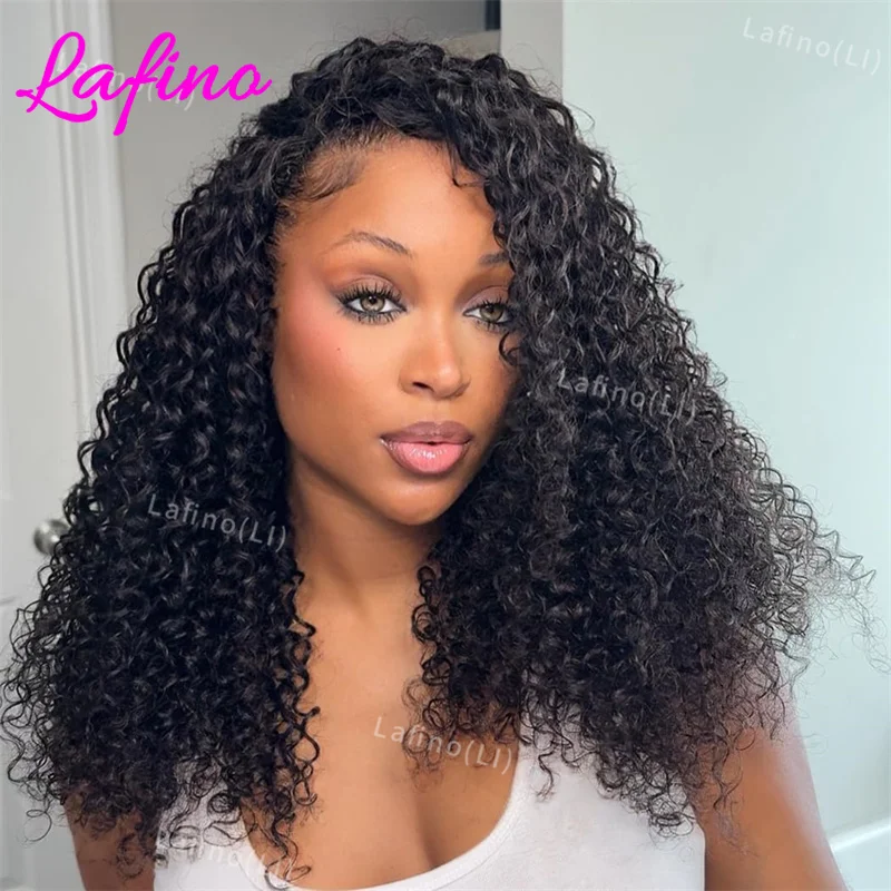

Kinky Curly Half Wigs Human Hair 30 Inch Upgrade Wear & Go Half Wig With Drawstring Seamless Clip Ins Flip Over Curly Hair Wigs