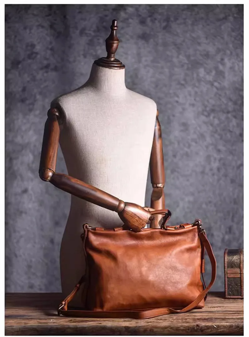 PNDME Designer Vintage Echtleder Aktentasche für Damen und Herren, Organizer, Luxus Rindsleder Arbeitstasche, Laptop-Messenger-Tasche, Handtasche – Detail 9