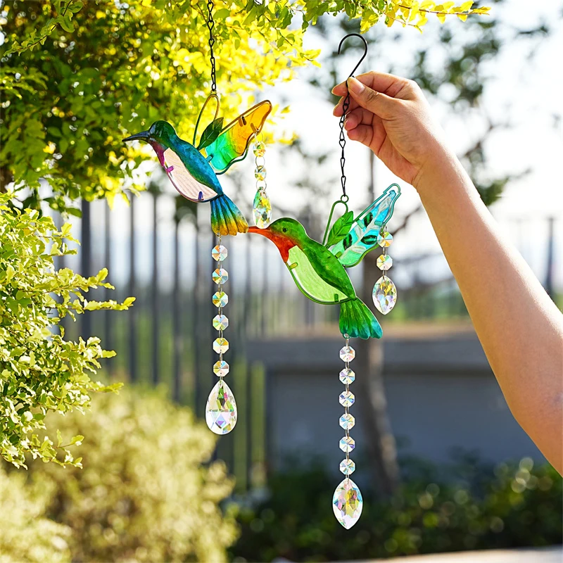 Bird Suncatcher Stained Bird Sun Catcher Home Garden Party Decoration Outdoor Garden Suncatcher for Hummingbird Lovers Window