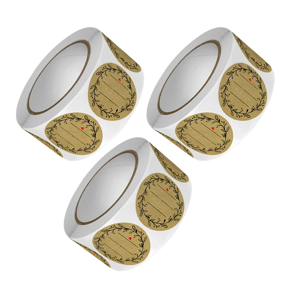 

3pcs 3 Rolls Kraft Paper Canning Food Jars Containers Reusable Stickers Pantry Spice Jar Container Labels Labels Bottle Tag
