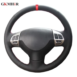 Artificial Leather Car Steering Wheel Cover Red Marker For Mitsubishi Lancer EX 10 Lancer X Outlander ASX Colt Pajero Sport