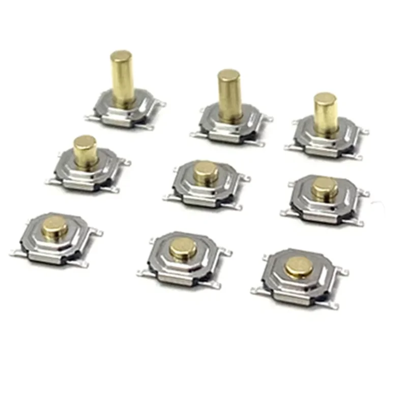 50PCS/LOT SMD 4*4*1.5MM~7MM 4X4X1.5MM~4.3MM Tactile Tact Push Button Micro Switch Momentary Push Button Copper Head