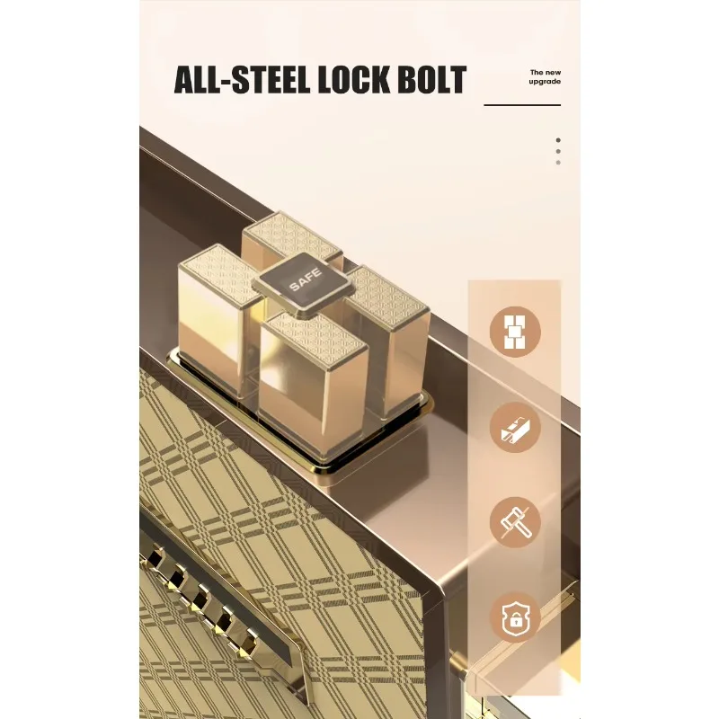 Large Fingerprint Gun Safe Box for Money Key Hotel Home Hidden Digital Smart Safe Deposit Box Office Jewellery Safety Box