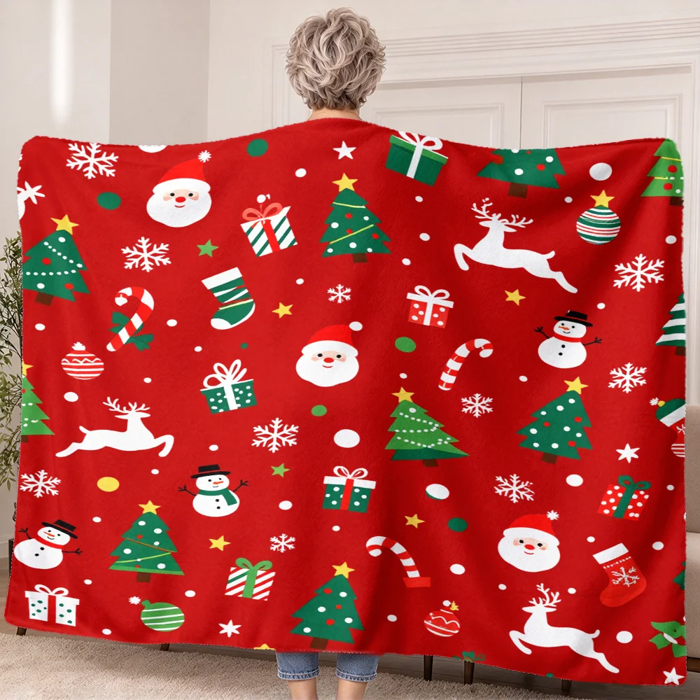 1PC Christmas Theme Print Wearable Blanket-Soft and comfortable for both men and women. It's perfect for everyday use, holiday g