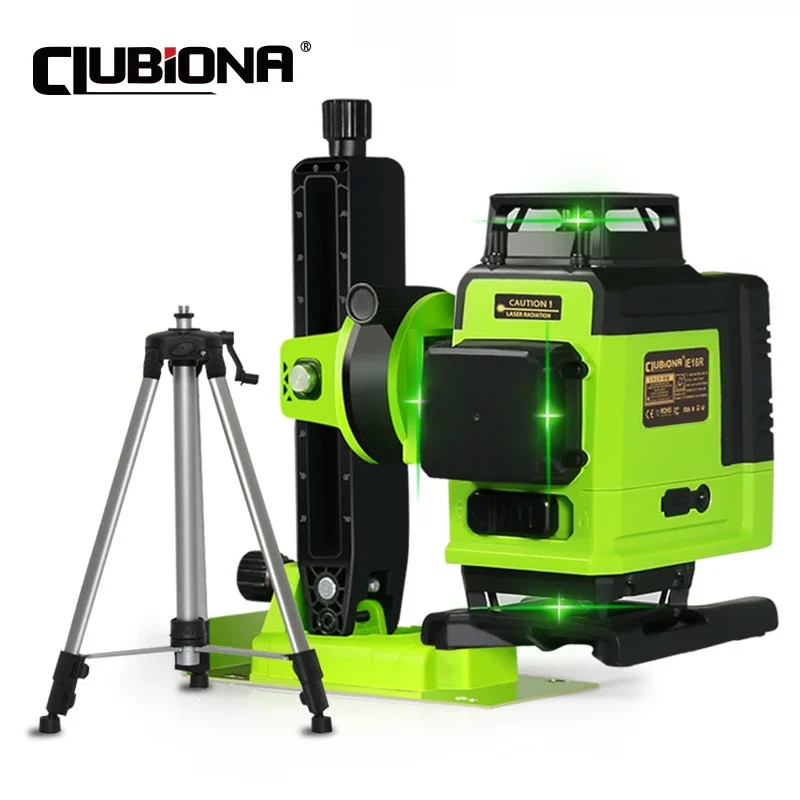 Clubiona IE16R and Tripod German Core Floor and Ceiling Remote Control 4D Green Line Laser Level with 5000mahs Li-Ion Battery