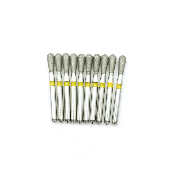 10pcs FG Diamond Burs Dental Burs Drill for High Speed Handpiece Extra Fine 1.6mm Dentist Tools EX-21EF