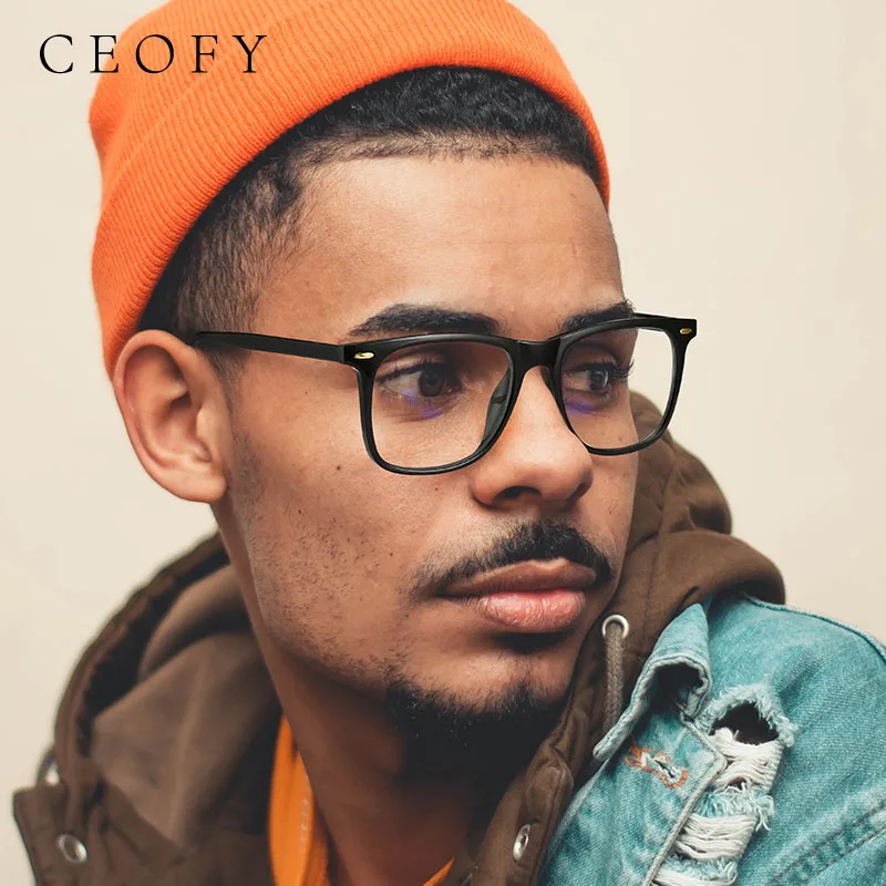 Ceofy Men Women Glasses Frame Transparent Brand Design Square Fashion Retro Prescription Myopia Optical Eyeglasses Frame for Men