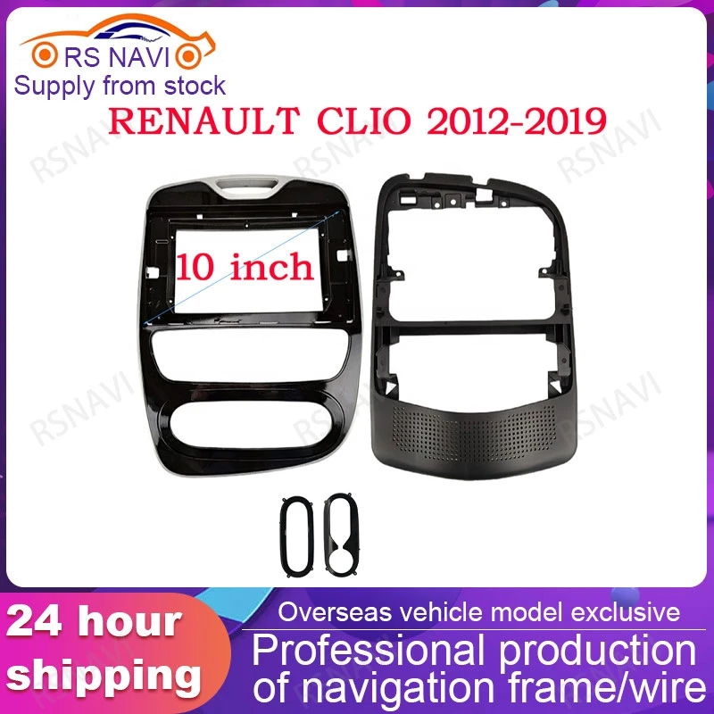 10.1 Inch Car Radio Fascia Panel Frame for Renault Clio 2012-2019 Dashboard ABS+PC Plastic Installation Trim Kit 2 Din