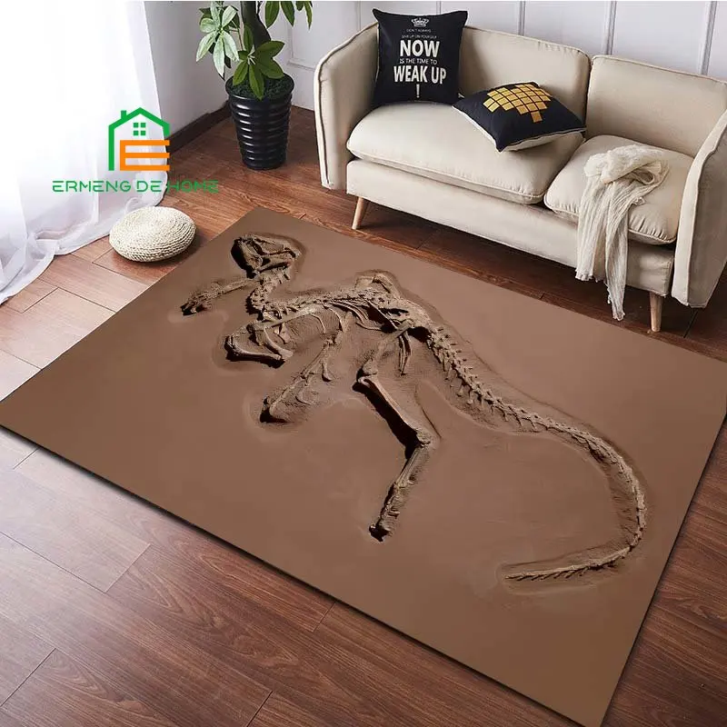 Dinosaur Fossil Pattern Rug for Bedroom Living Room Carpet for Kitchen Floor Mats Home Decor Non-Slip Floor Pad Rug 15 Sizes