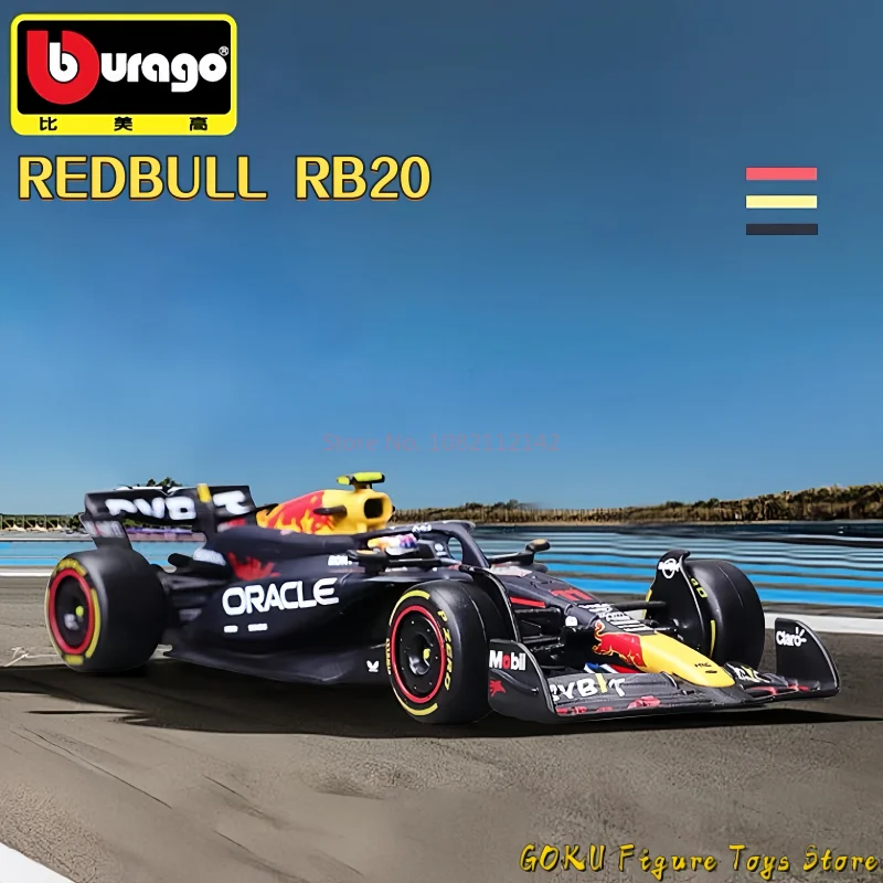 حار الأصلي Bburago 1:43 F1 ريد بول Rb20 2024 غلاف فني # 1 ماكس فيرستابين # 11 هدية نموذج سباق من سبيكة بيريز فورمولا 1