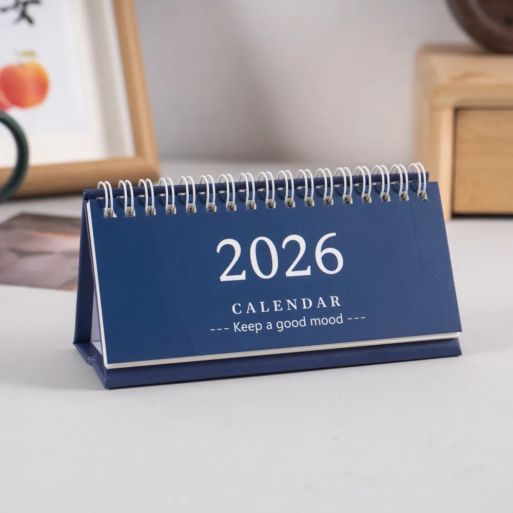 2026 Simple Style English Mini Desk Calendar Desktop Display Portable Calendar Desktop Decoration Handmade Diary Desk Ornament