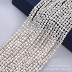 4-5mm real freshwater pearl rice pearl strand for  jewelry
