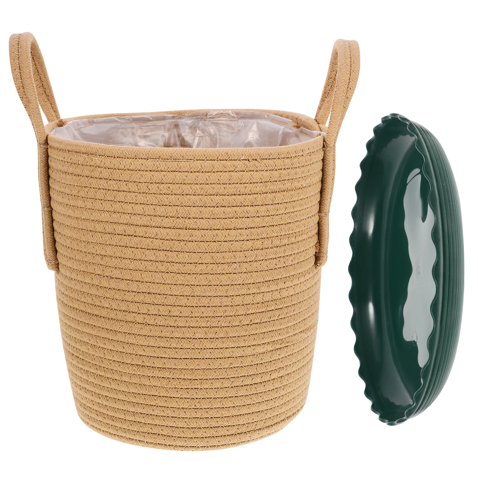 

1 set 1 Set Cotton Thread Woven Storage Basket Desktop Organizer Handmade Container Bedroom Makeup Bathroom Toilet Paper