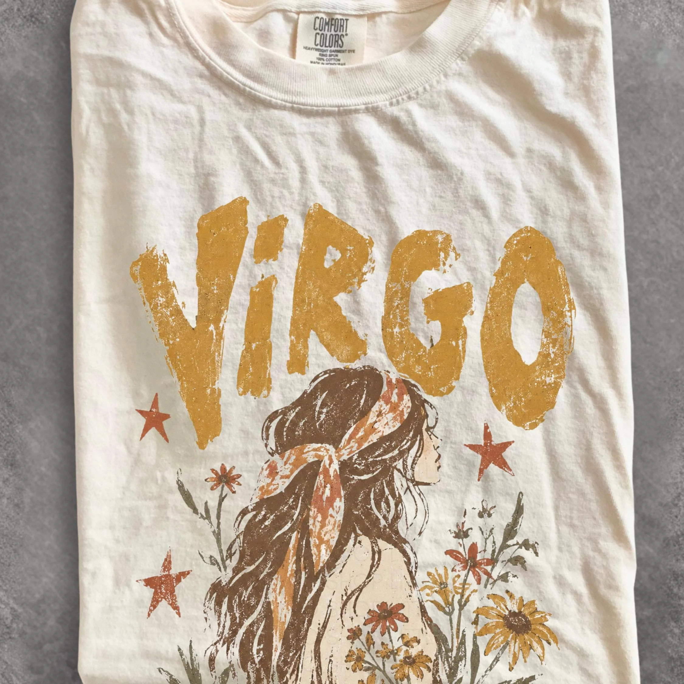 Virgo Zodiac Shirt, Virgo Girl Tee, August September Birthday T-shirt, Earth Sign Astrology Tee, Boho Celestial Horoscope Gift