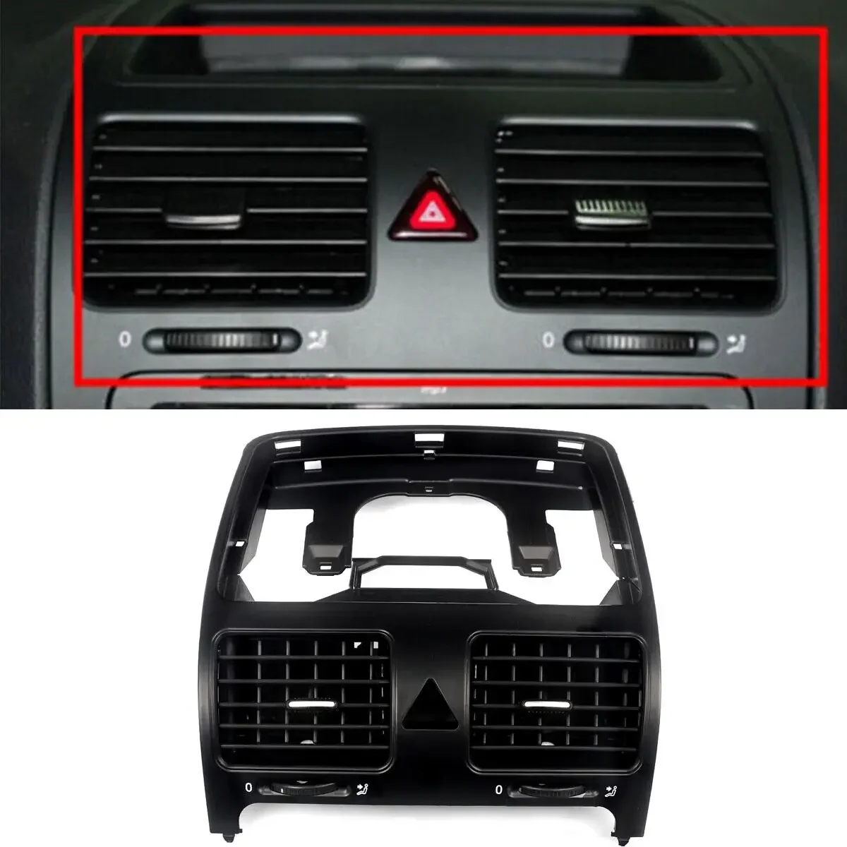 Dashboard Central Air Outlet Vent Set Fit For JETTA 2006-2011 MK5 For GOLF 2004-2009 MK5 For Rabbit 2006-2009 Car Accessories