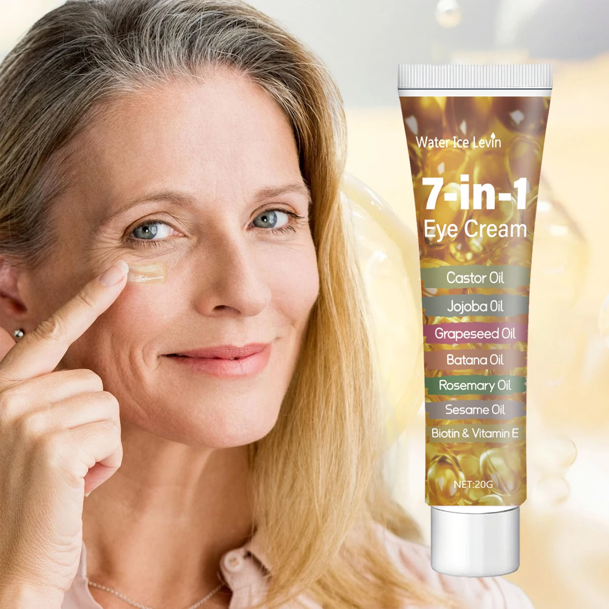 Castor Oil Eye Cream with Jojoba, Grapeseed, Batana, Rosemary, Sesame Oils, Biotin & Vitamin E