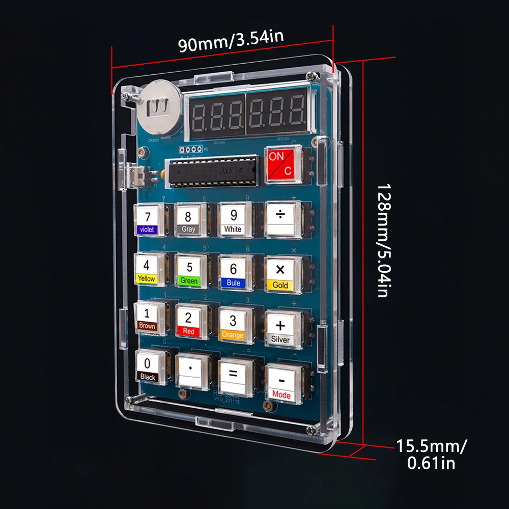 Calculadora de pantalla de tubo Digital, Kit de producción electrónica, bricolaje, 51 microcontroladores, experimento de entrenamiento, piezas de