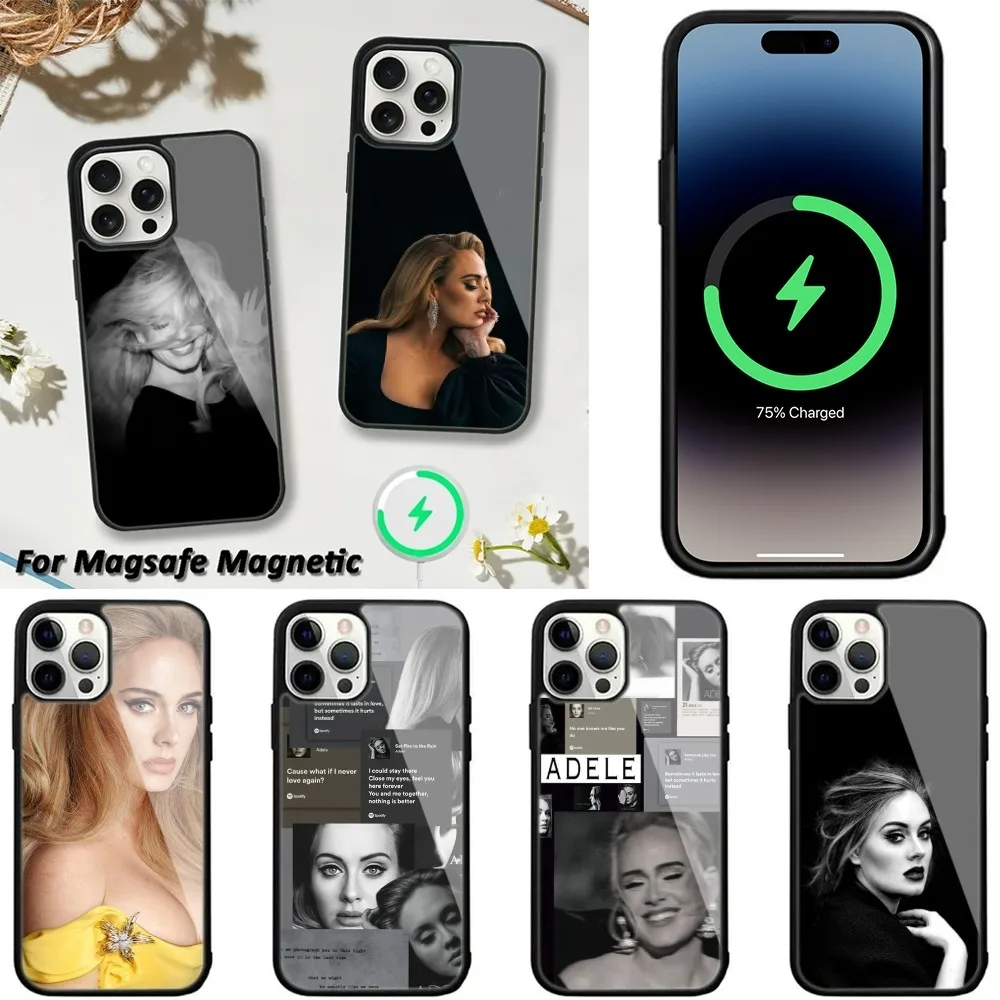 A-Adele Adkins Singer  Phone Case For iPhone 15,14,13,12,11 Pro Max Plus Wireless Charging