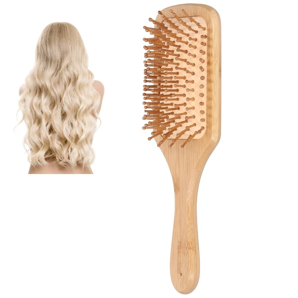 Gentle Bamboo Hairbrush High Elastic Air Cushion Anti-Static Scalp Massage Comb Bamboo Durable Wooden Hair Brush All Hair Types