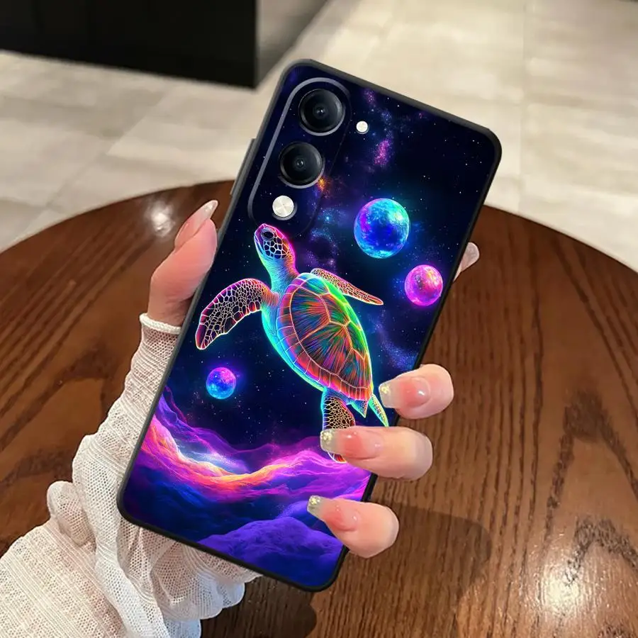 Чехол для Vivo Y51S Y78 Y52S Y93 V25 V30 Y71 Y91 Y75 Y81 V21E V23 V27 Y50 Y95 V29 Y53S Мягкая задняя крышка для телефона Starry Sky Turtle