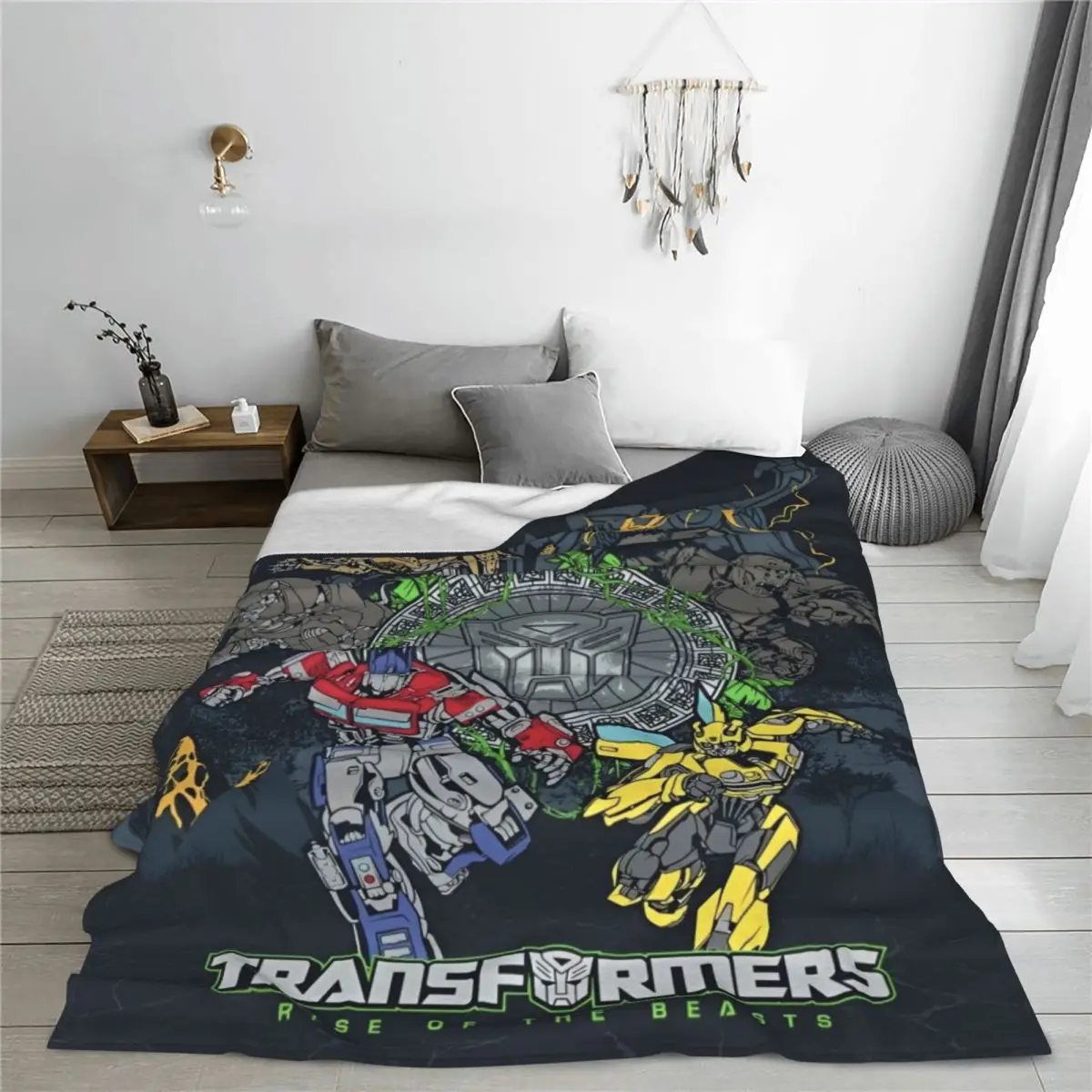 Cartoon Transformers Autobots Fleece Throw Blankets Robot Car Anime Movie Blanket for Bed Office Soft Quilt