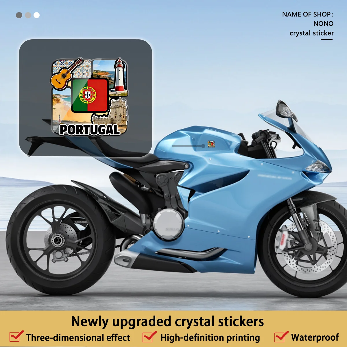 

6Pcs/1 set, car decals Portuguese car stickers, crystal stickers, waterproof, scratch-proof, sunscreen, easy to paste, excellent