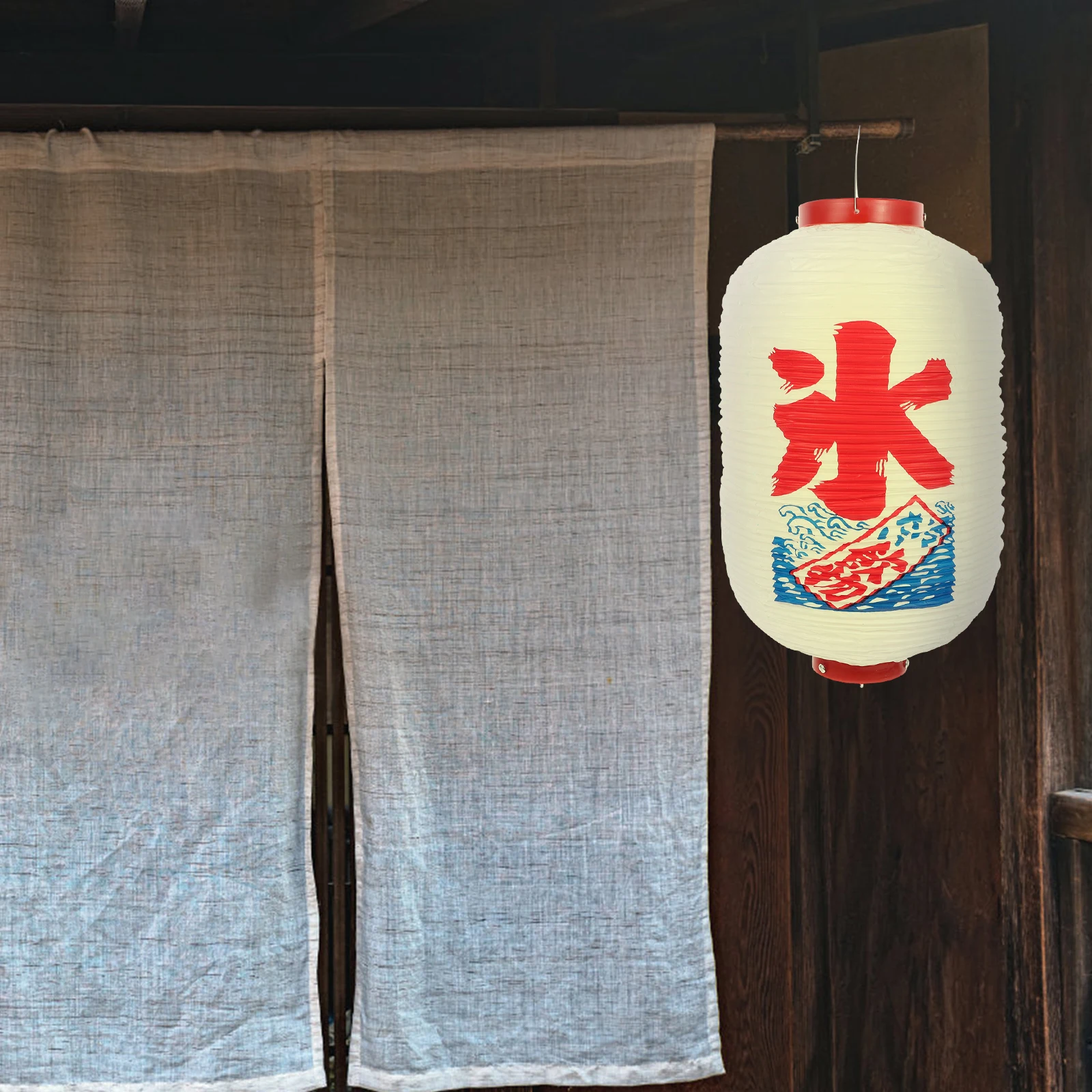 

1pc Japanese Style Lantern Waterproof Hanging Decoration for Restaurant Bar Traditional Scene Layout Outdoor LED Cloth