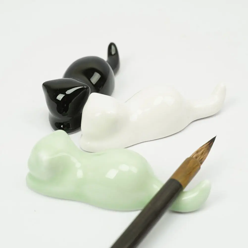 

Durable Ceramic Chinese Brush Pen Holder Sumi Pen Rack Artistic Desktop Accessory for Calligraphy Ceramic Chinese Brush Rack