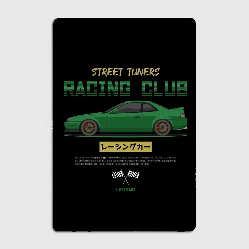Tuner Green Lude MK5 JDM Classic Sports Car Posters  Metal Sign Poster Car Club Indoor Room Decoration Vintage Home Wall Decor