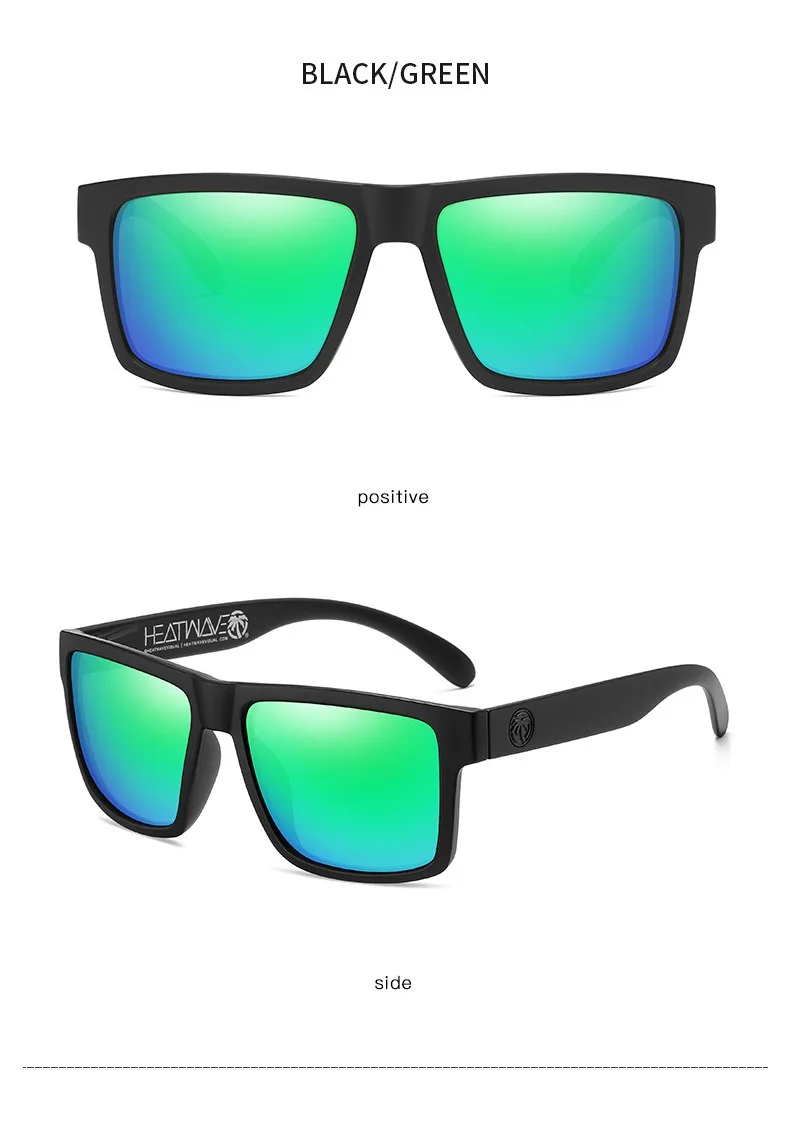 2024 جديد جودة عالية فاخرة موجة الحرارة العلامة التجارية الاستقطاب النظارات الشمسية مربع الملتصقة عدسة النساء الرجال نظارات شمسية UV400HW07 #2