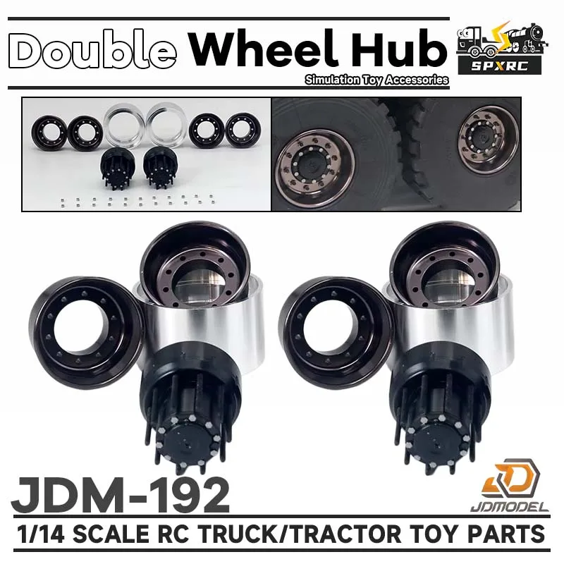 Комплект из 2-х металлических задних колесных ступиц JDM-192 XS45 для радиоуправляемых моделей 1/14 Tamiya, самосвалов, тягачей Scania, JD, DIY игрушечных машинок и аксессуаров