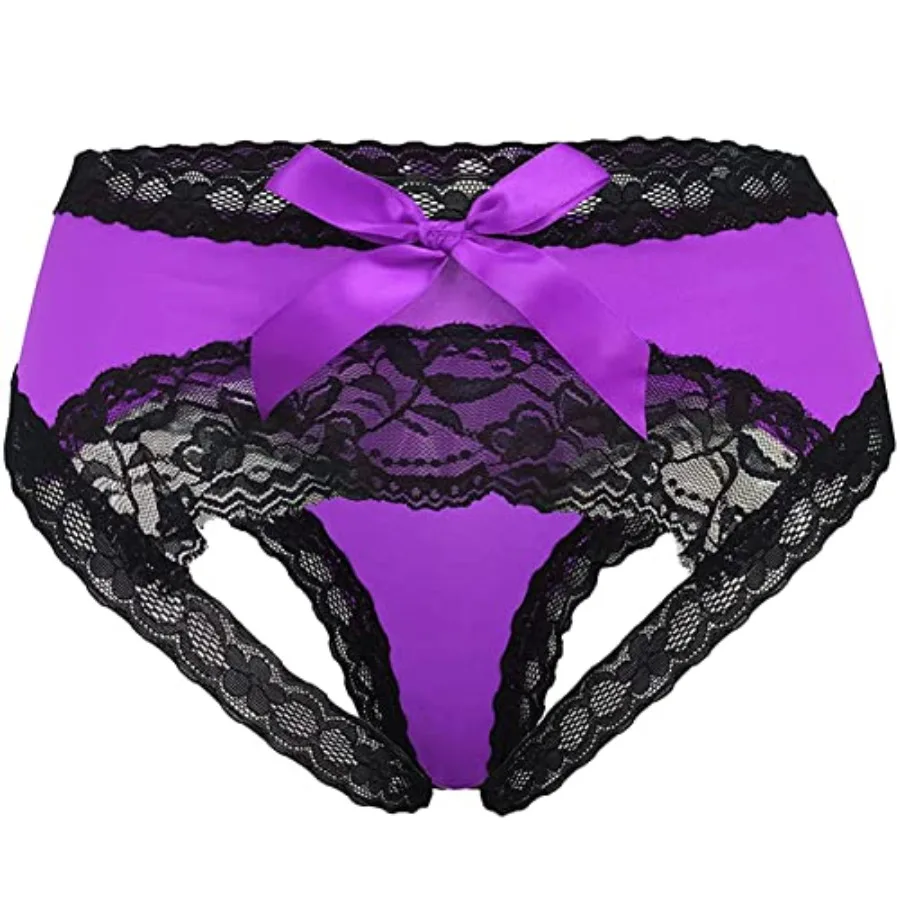 

Plus Size Panties For Women Midnight Sexy Bow Lace Underwear Cute Briefs